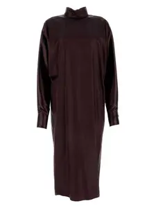 Ferragamo Burgundy Satin Dress