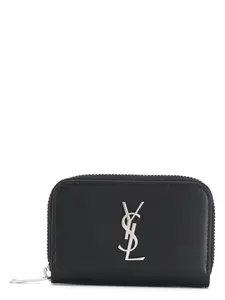 Saint Laurent Men's Zipper Around Wallet in Black