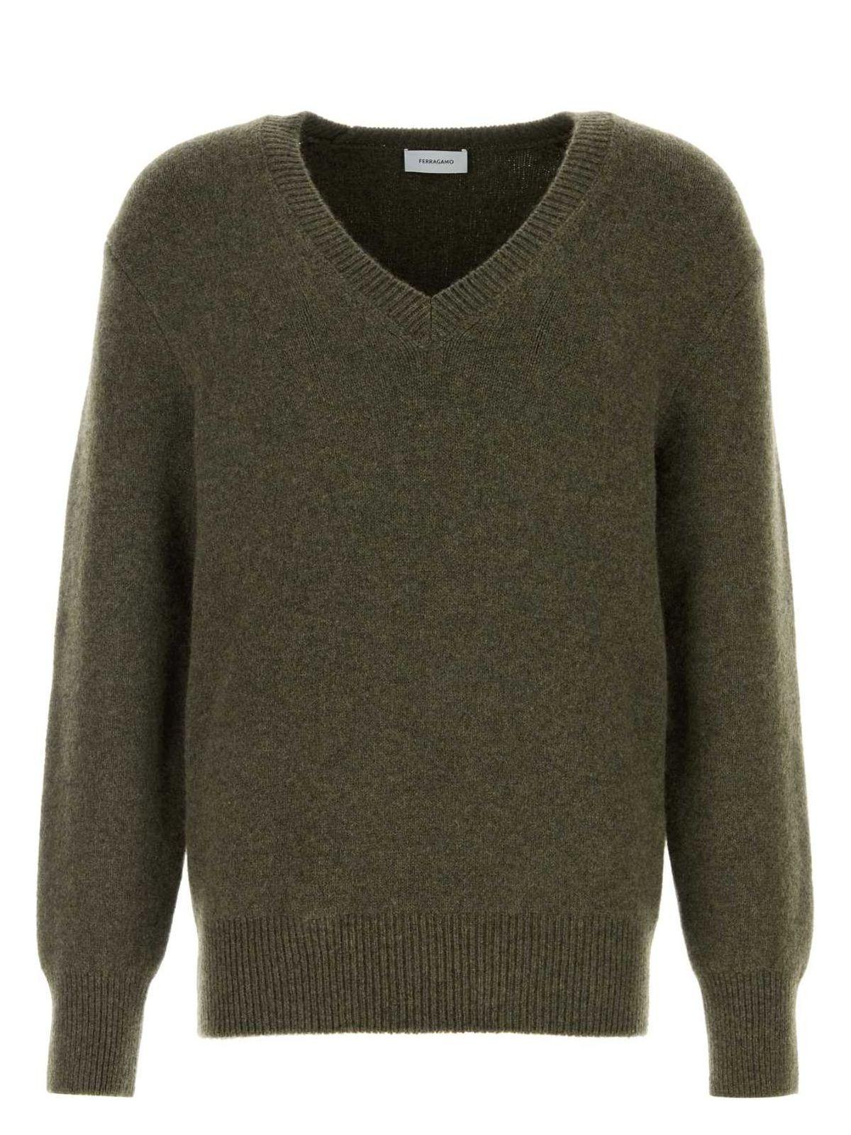 Ferragamo Dark Green Cashmere Sweater