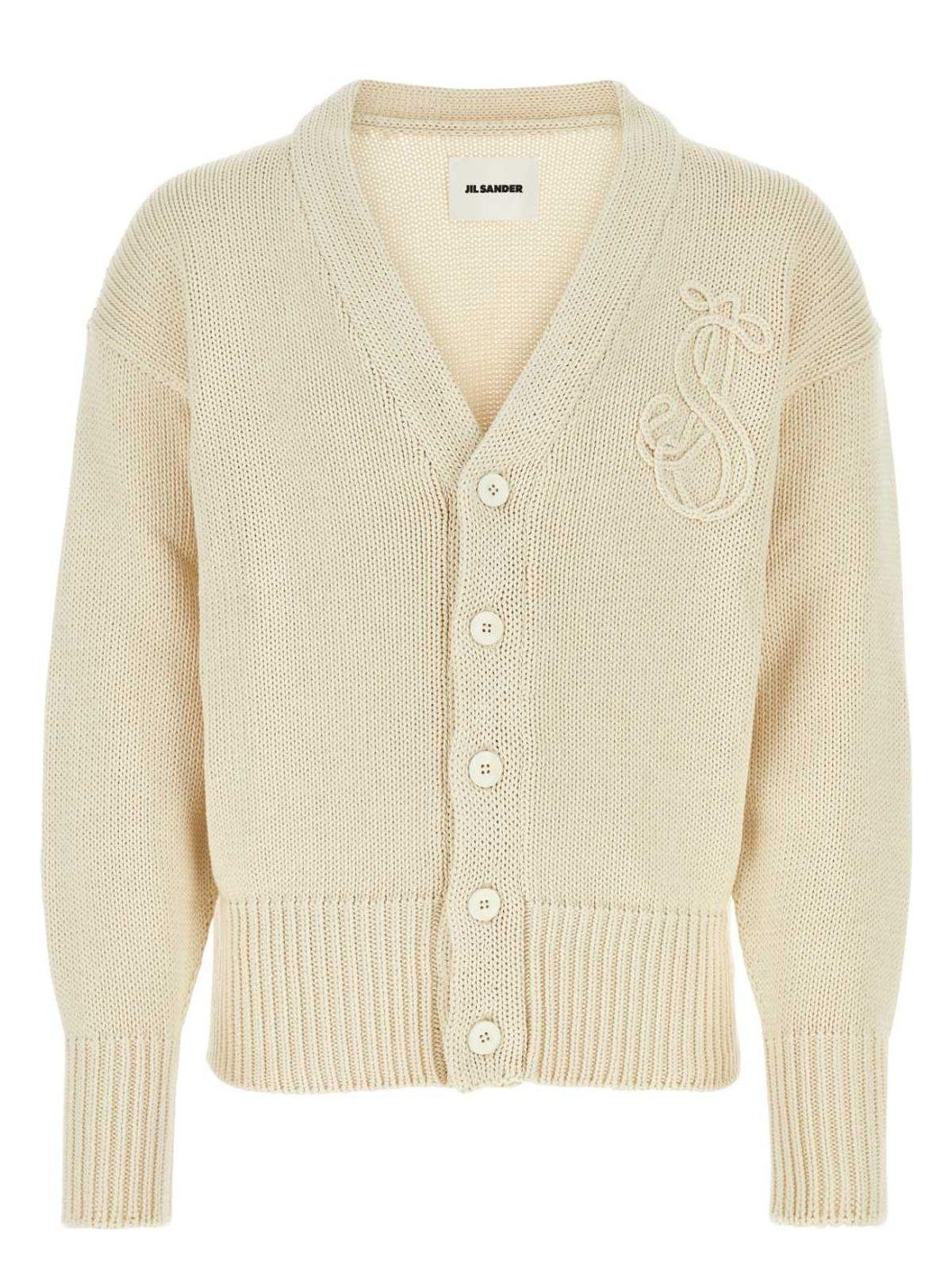 Jil Sander Women's Ivory Cotton Cardigan