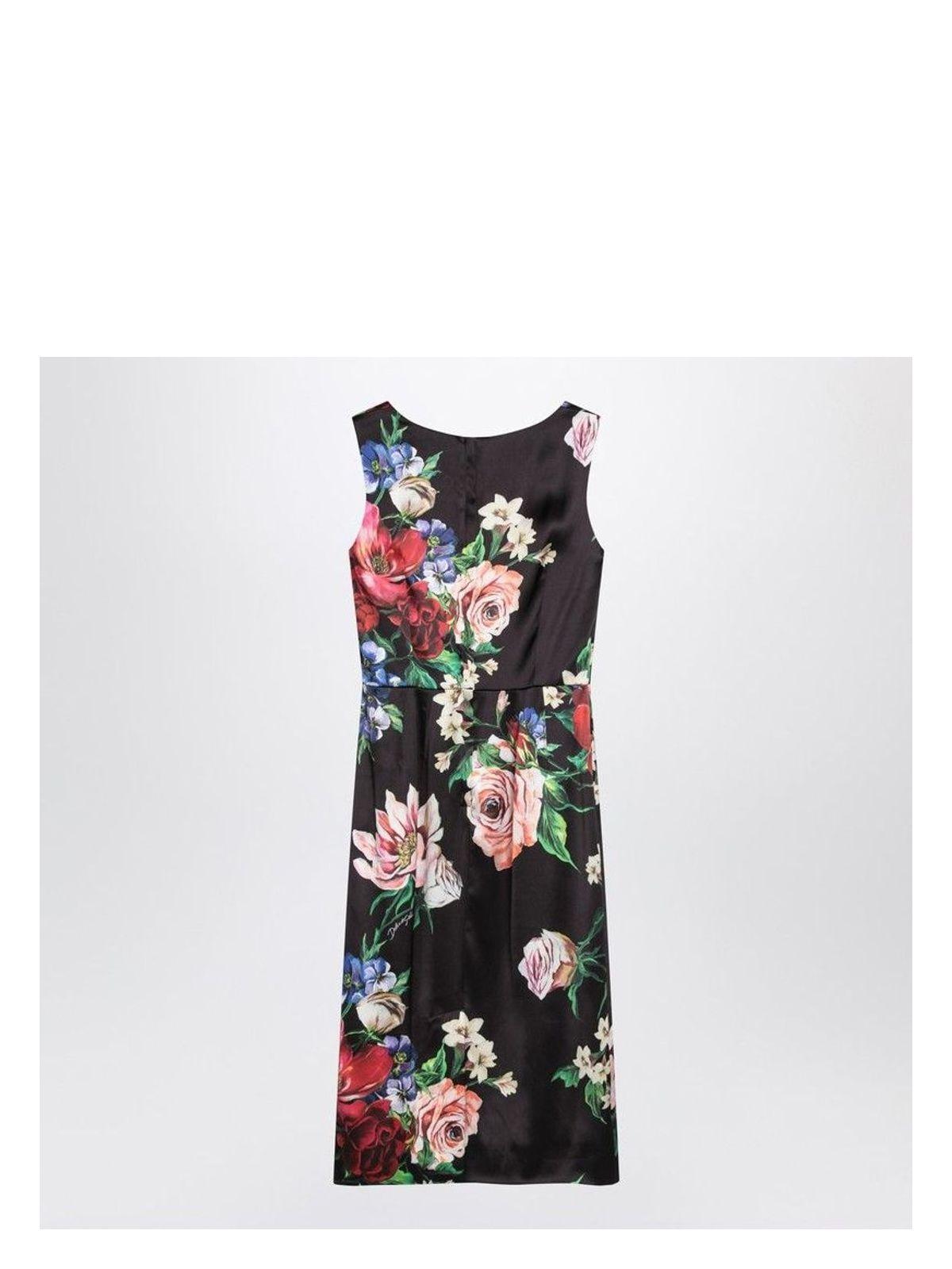 Dolce & Gabbana Printed Stretch Satin Dress