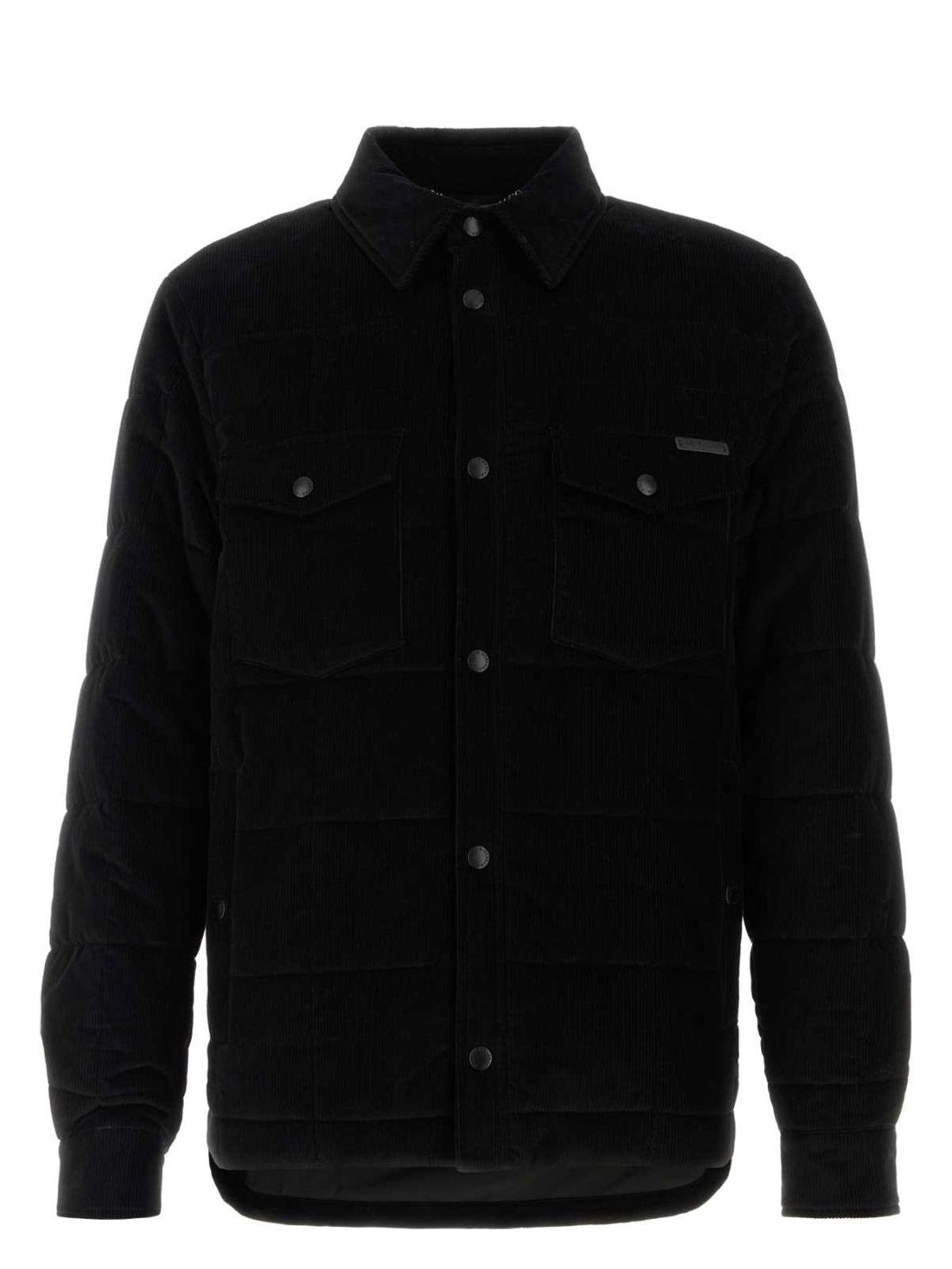 Dolce & Gabbana Black Corduroy Padded Jacket
