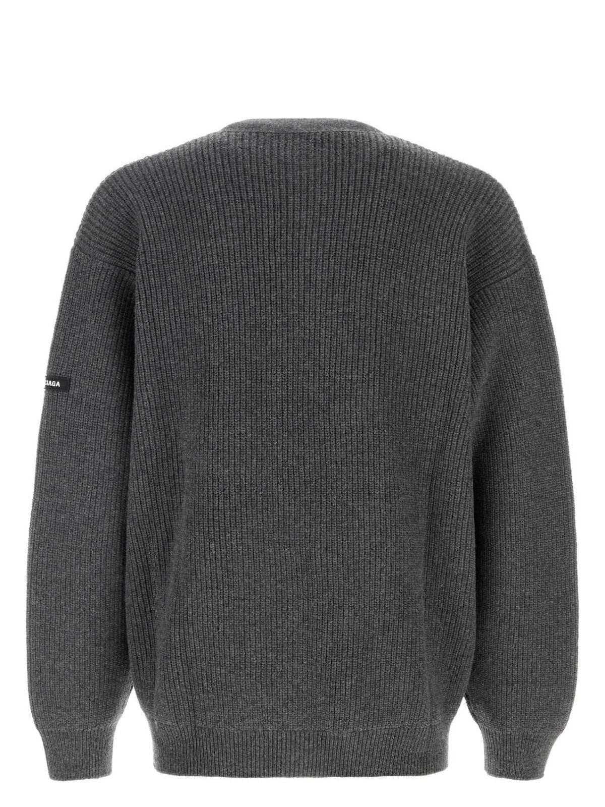 Balenciaga Dark Grey Wool Cardigan