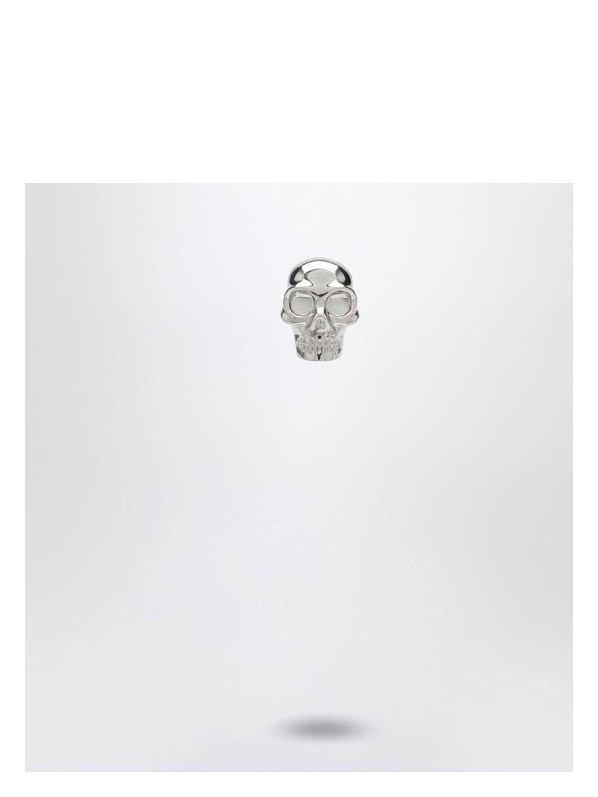 Alexander McQueen Skull Earring in Palladium and Metal