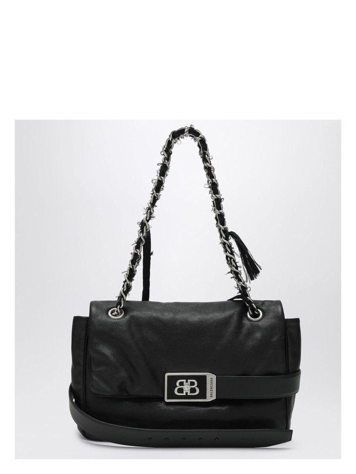 Balenciaga Women's Modu Leather Crossbody Bag, Shoulder Bag, and Medium Should Bag in Black