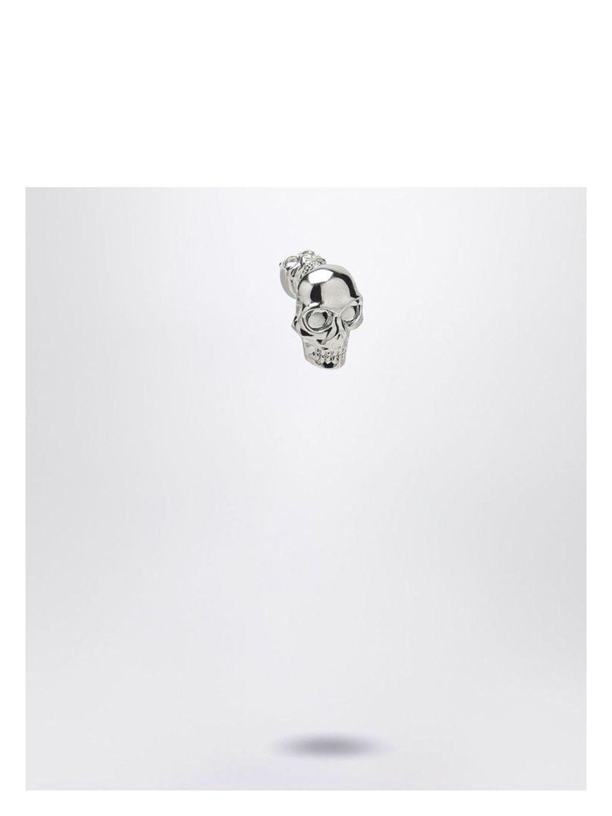 Alexander McQueen Skull Earring in Palladium and Metal