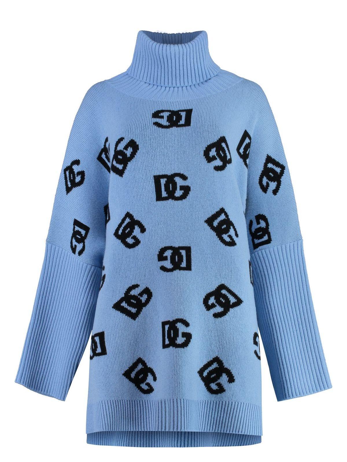 Dolce & Gabbana Women's Wool Poncho in Light Blue