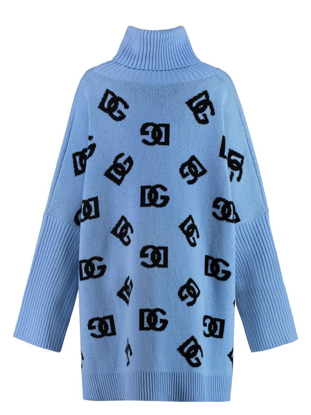 Dolce & Gabbana Women's Wool Poncho in Light Blue