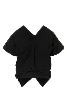 Balenciaga Black Cotton Blend Top