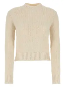 Jil Sander Women's Ivory Alpaca Blend Sweater