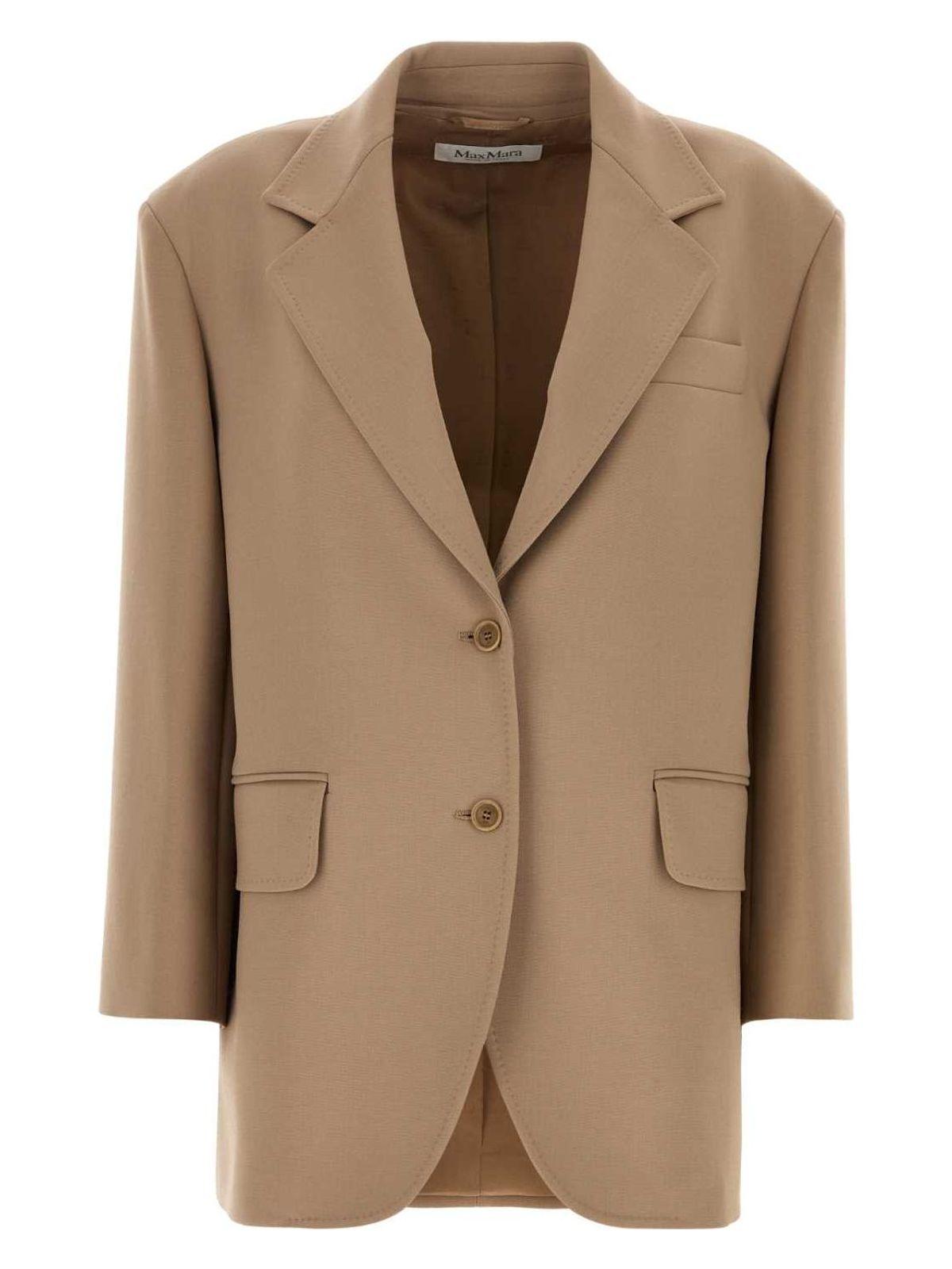 Max Mara Khaki Stretch Wool Blazer