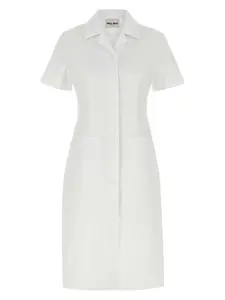 Miu Miu Women's Poplin Shirt Dress in White