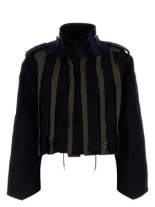 Sacai Women's Two-Tone Wool Bomber Jacket