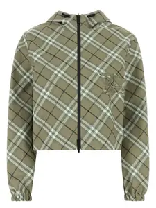 Burberry Women's Embroidered Polyester Reversible Jacket in Checked
