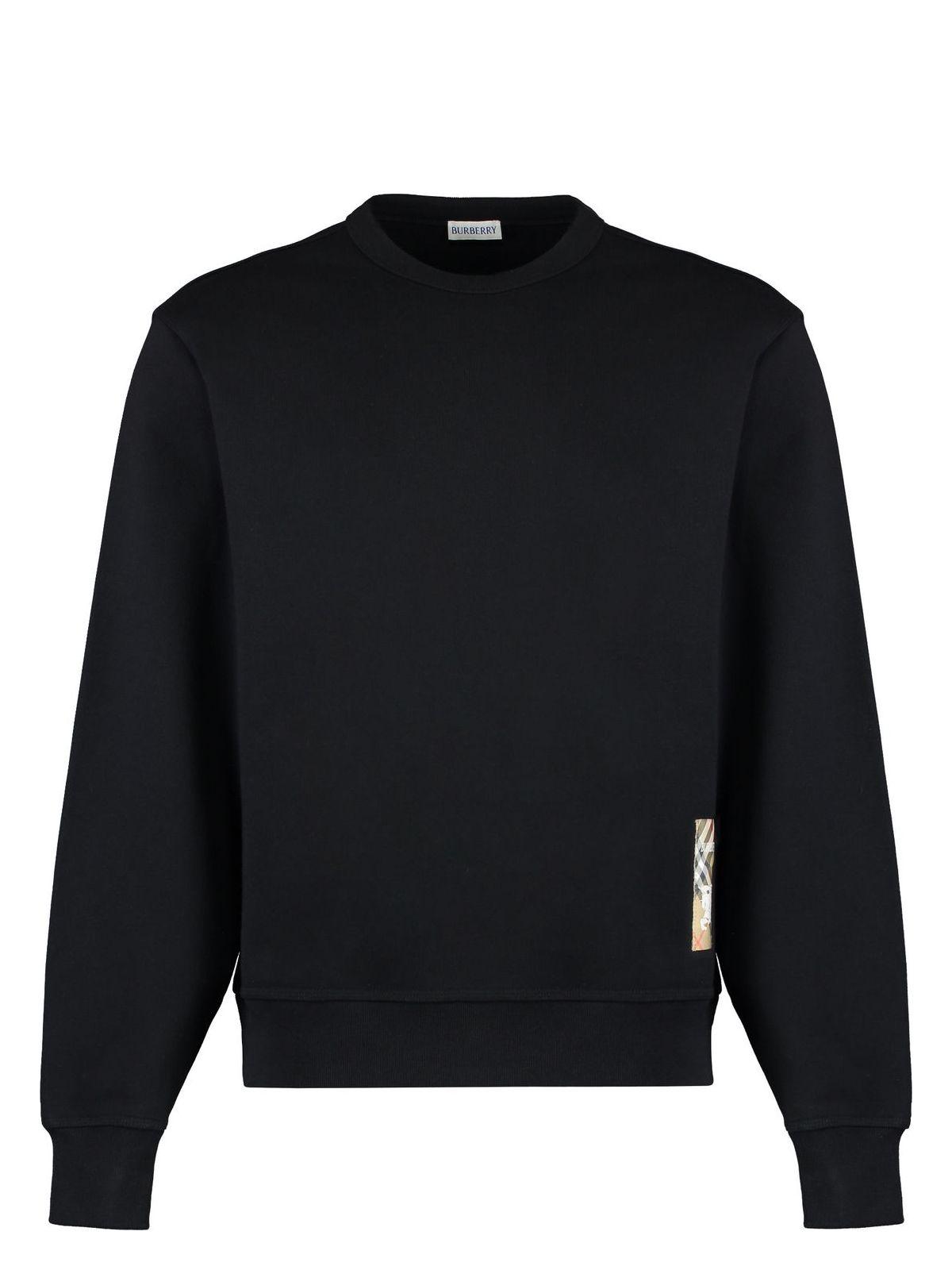 Burberry Men's Sweatshirt With Logo Patch in Black