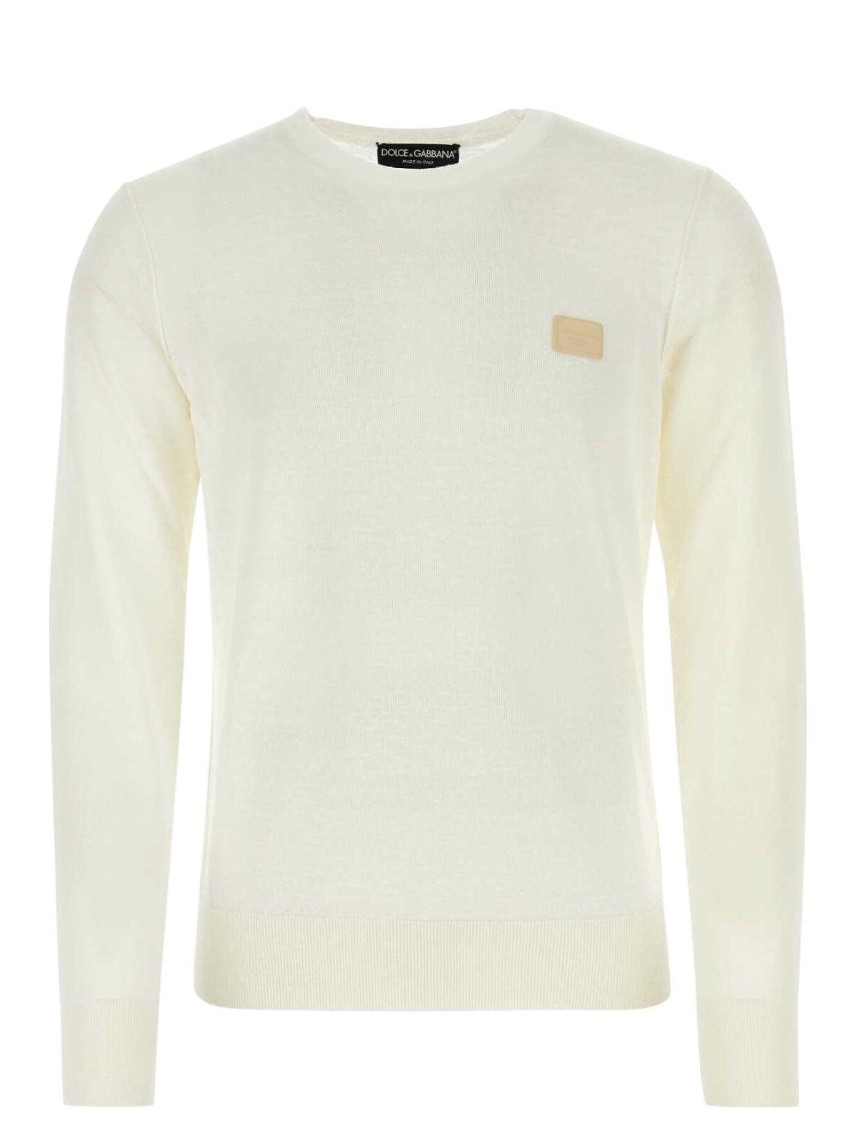 Dolce & Gabbana Ivory Linen Blend Sweater