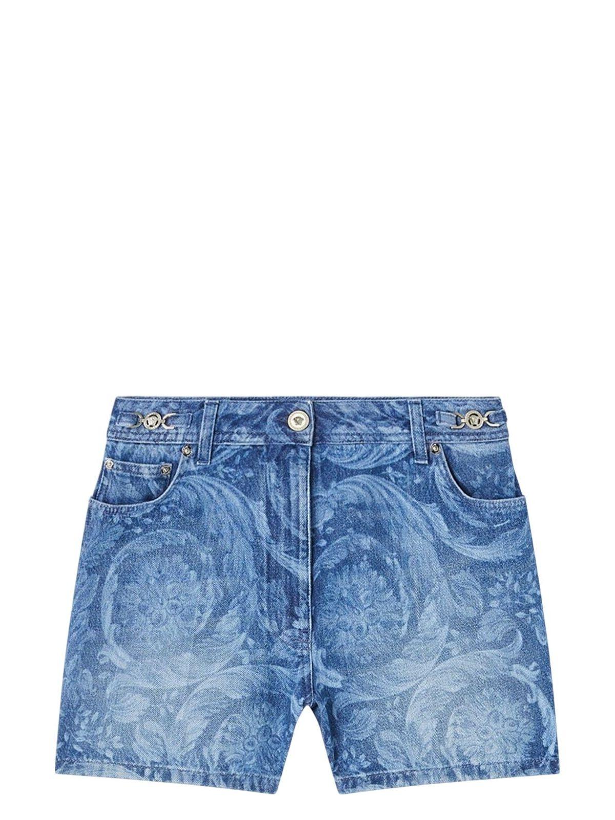 Versace Women's Denim Shorts in Printed
