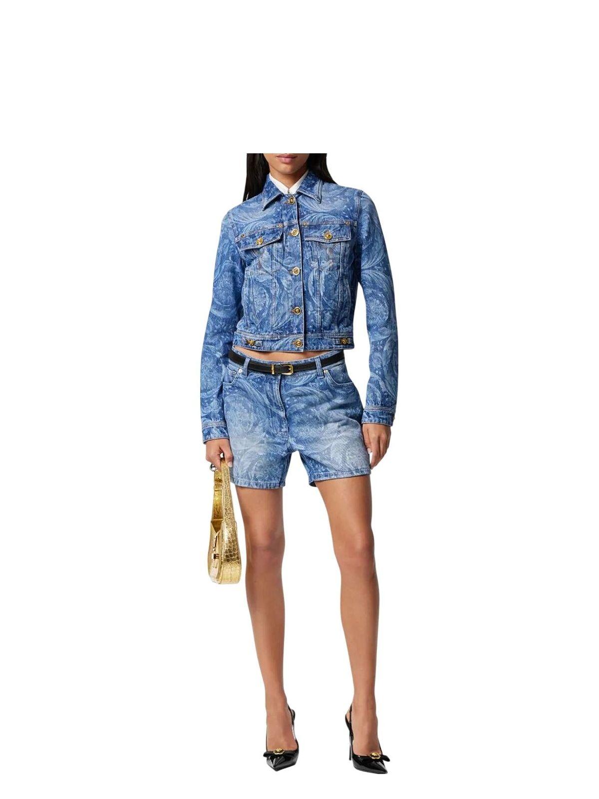 Versace Women's Denim Shorts in Printed
