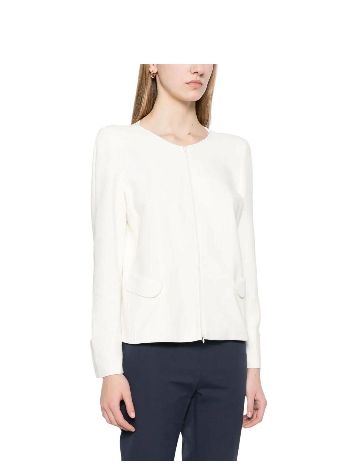 Emporio Armani Women's Cotton Blazer Jacket and Ribbed Jacket in White