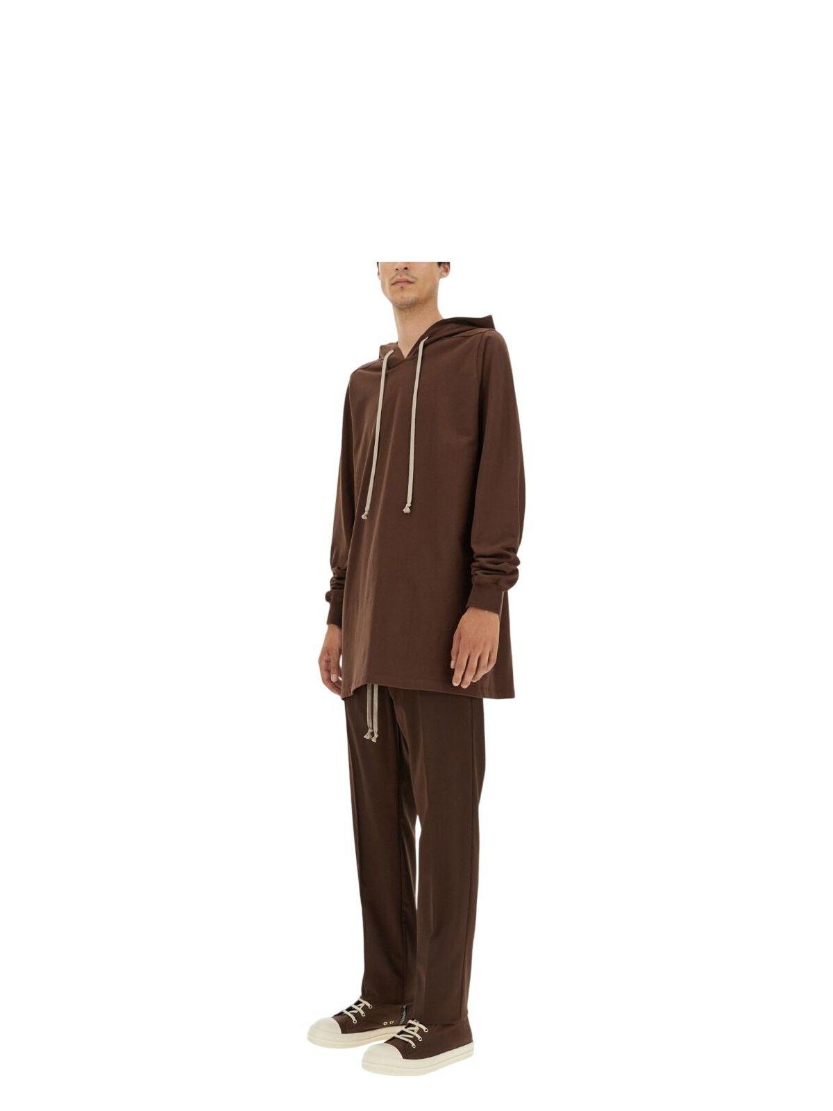 Rick Owens Men's Hooded T Shirt in Brown