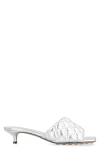 Bottega Veneta Women's Padded Leather Sandals in Silver
