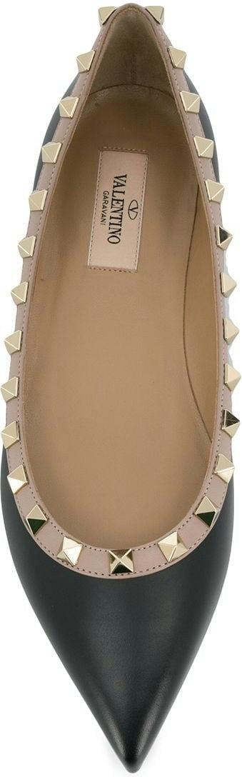 Valentino Garavani Women's Rockstud Leather Ballet Flats