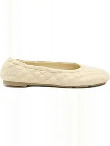 Burberry Women's Leather Ballet Flats in White