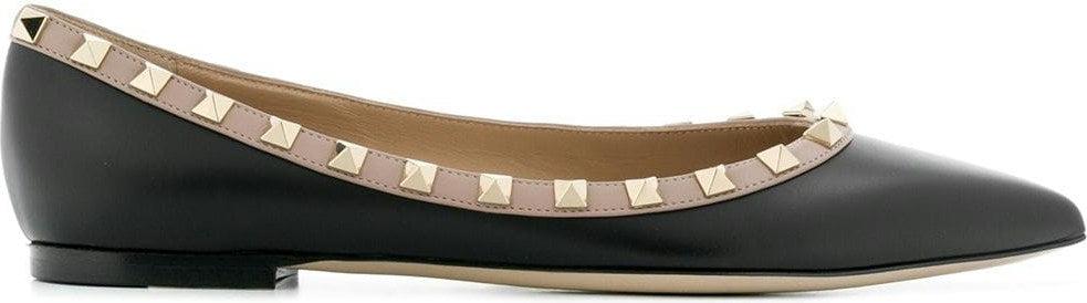 Valentino Garavani Women's Rockstud Leather Ballet Flats