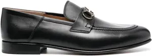 Ferragamo Women's Gancini Leather Loafers in Black