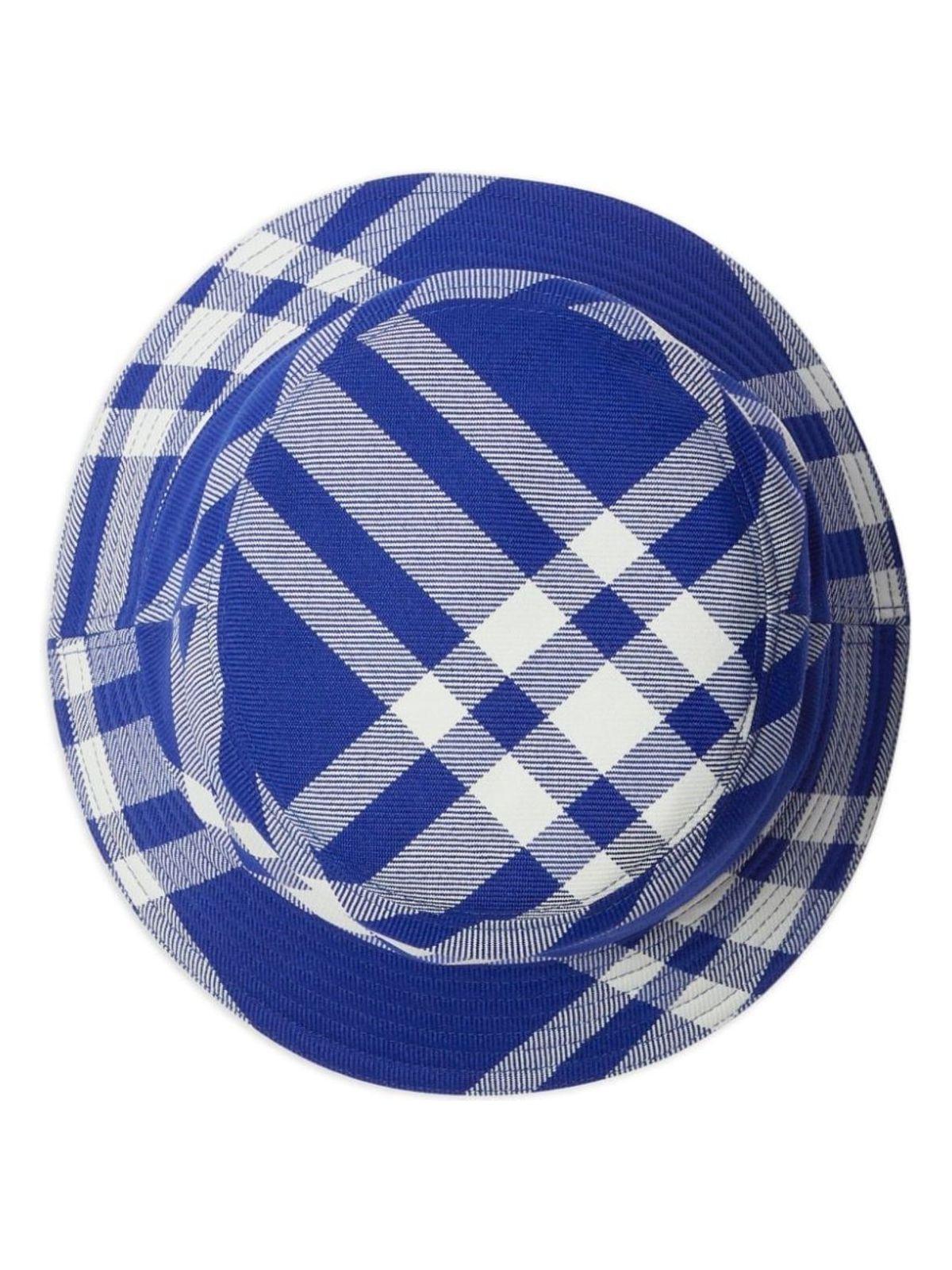 Burberry Monogram Bucket Hat and Women's Check Motif Bucket Hat in Blue