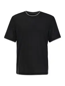 Brunello Cucinelli Men's Silk And Cotton T-Shirt in Black