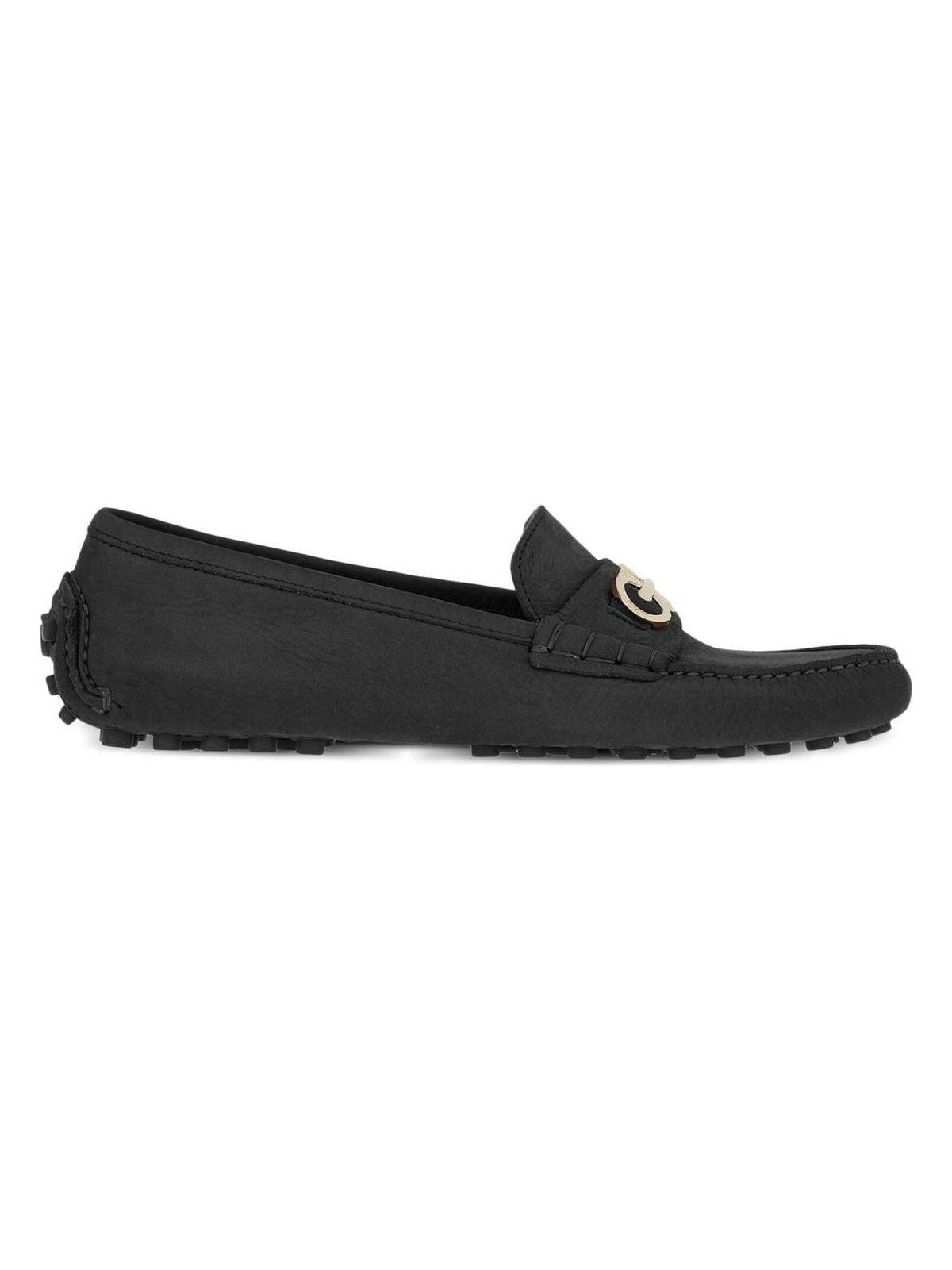 Ferragamo Women's Gancini Leather Loafers in Black