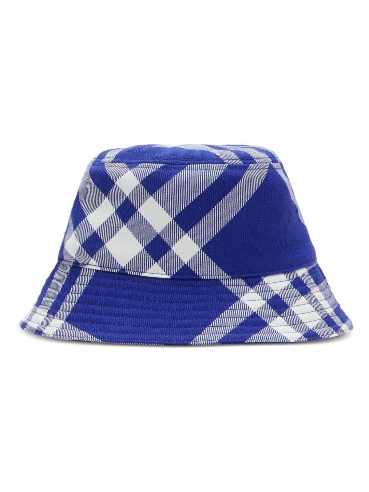 Burberry Monogram Bucket Hat and Women's Check Motif Bucket Hat in Blue