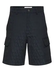 Valentino Men's Bermuda Toile Iconographe Shorts in Navy