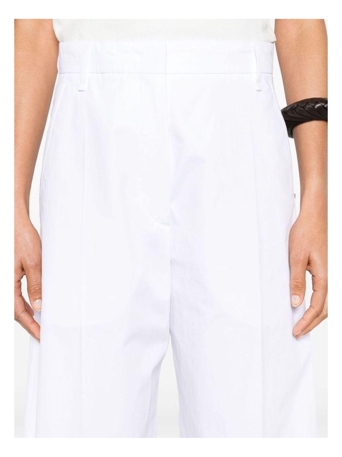 Max Mara Sportmax Women's Wide-Leg Cotton Trousers in White