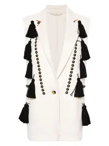 Max Mara Women's Studded Wool Vest in White