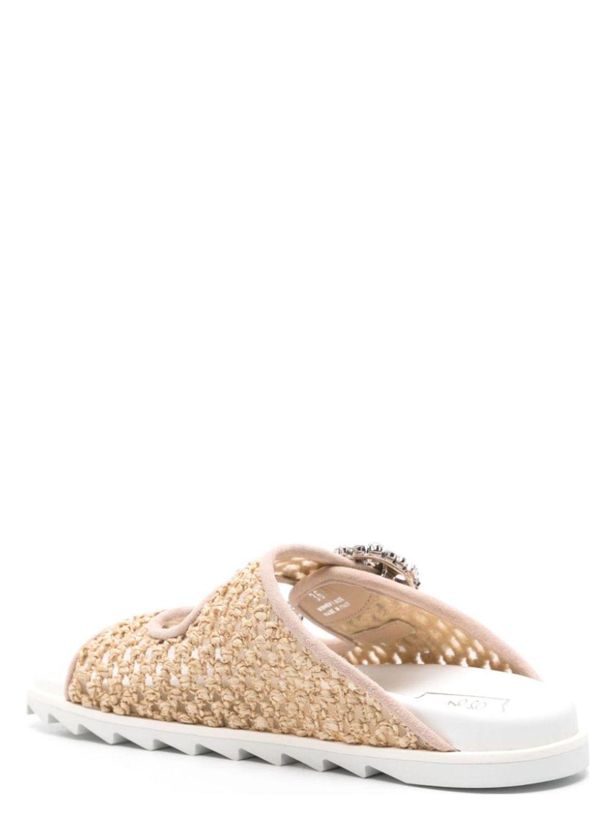 Roger Vivier Slidy Viv Raffia Sandals