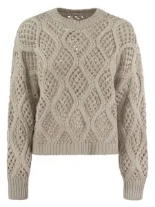 Brunello Cucinelli Women's Cashmere Sweater in Beige