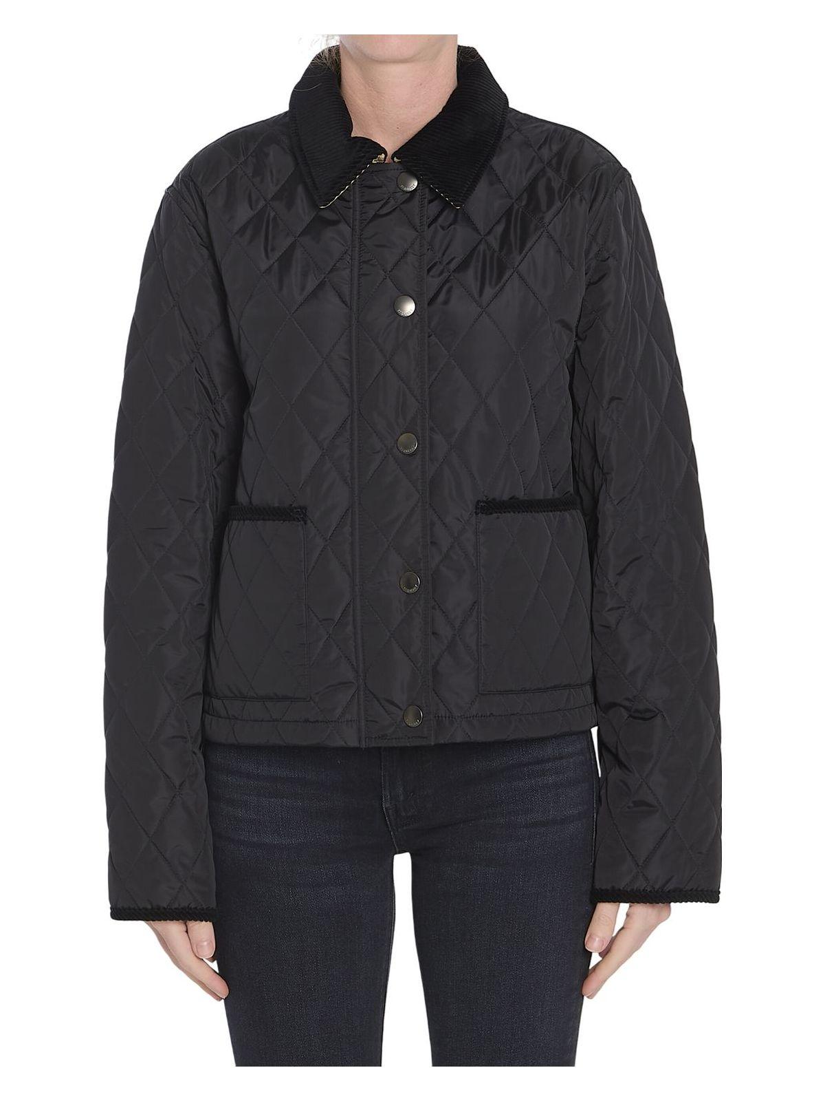 Burberry Women's Cropped Quilted Jacket in Black