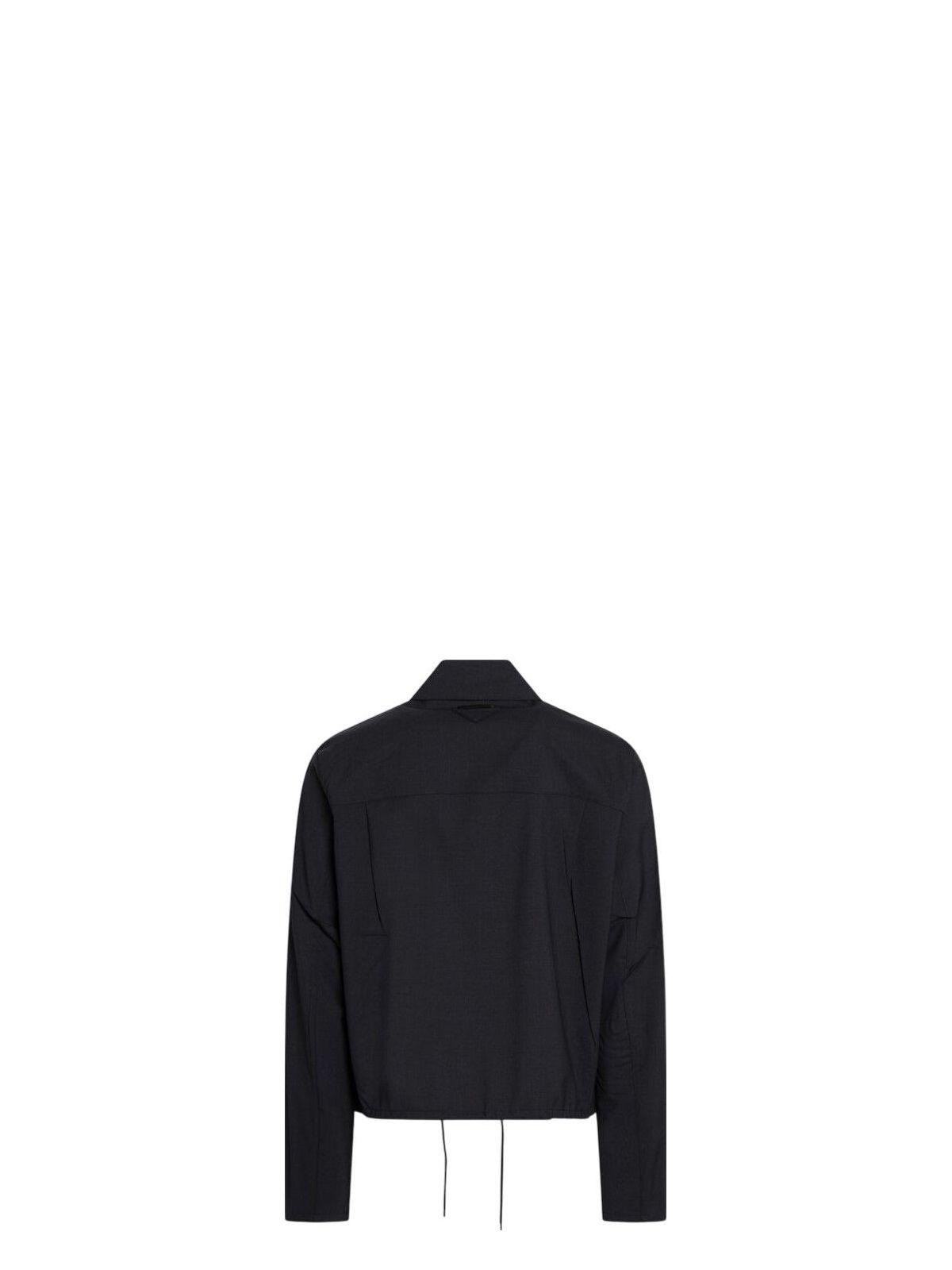 Prada Men's Wool Jacket With Zip in Blue