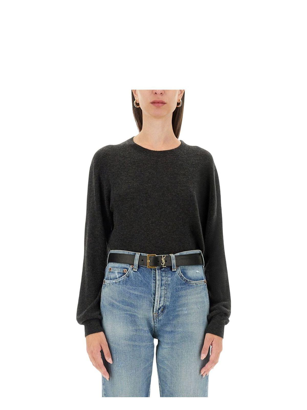 Saint Laurent Women's Cashmere And Silk Sweater in Black