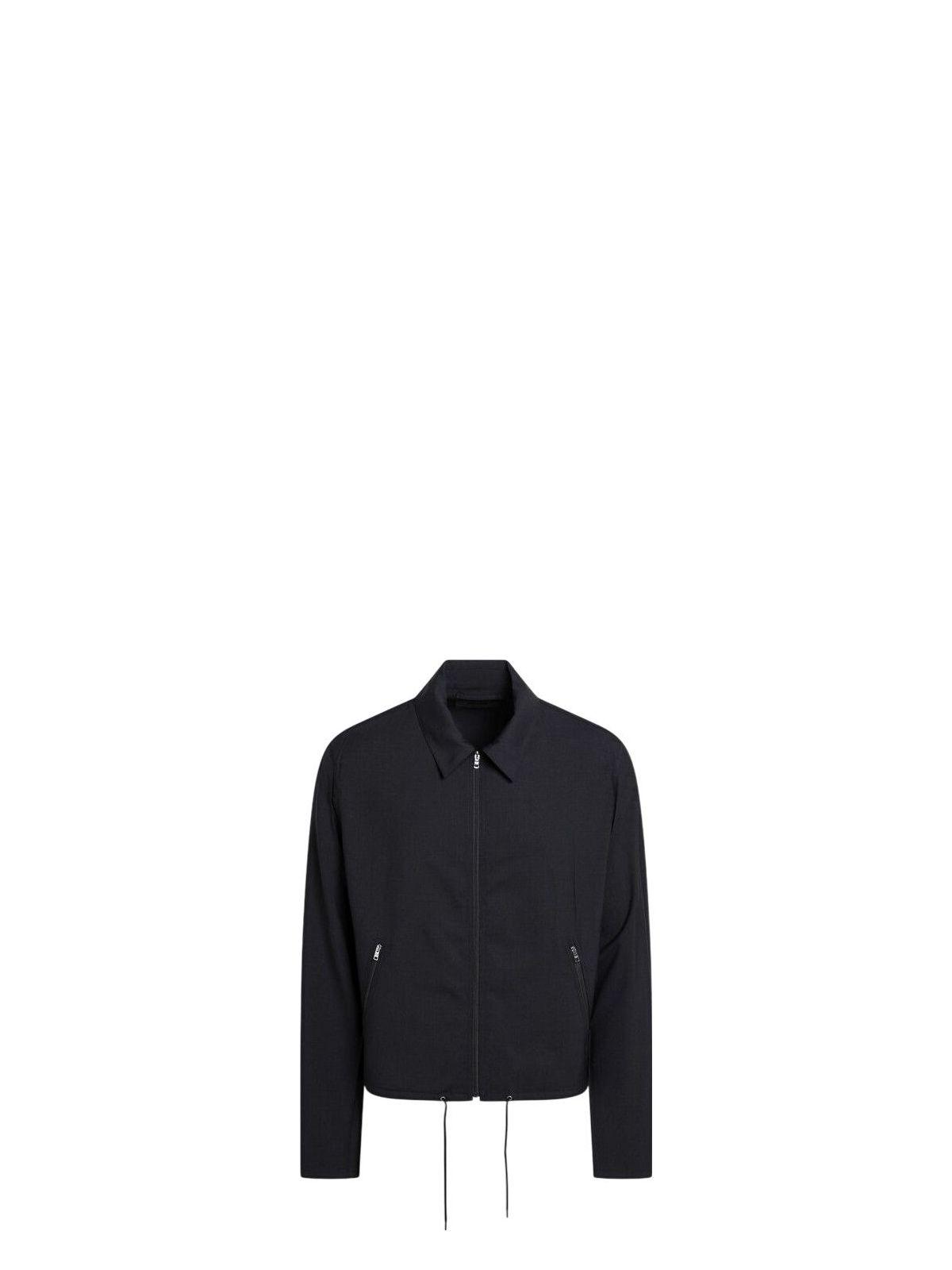 Prada Men's Wool Jacket With Zip in Blue