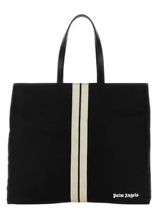 Palm Angels Canvas Shopping Bag in Black