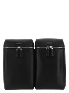 Prada Men's Leather Backpack in Black