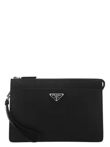 Prada Men's Leather Clutch in Black