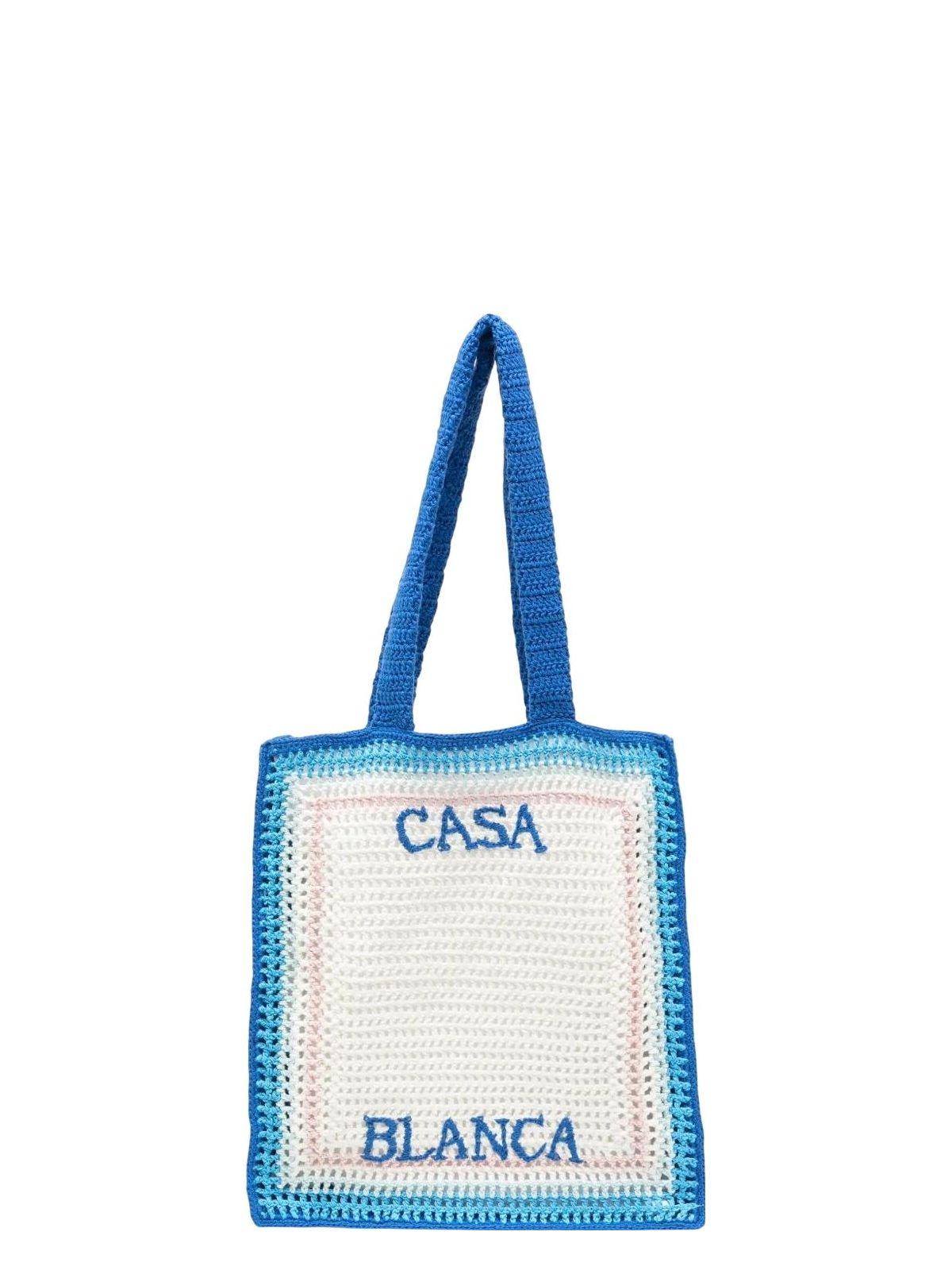 Casablanca Crochet Bag in Blue