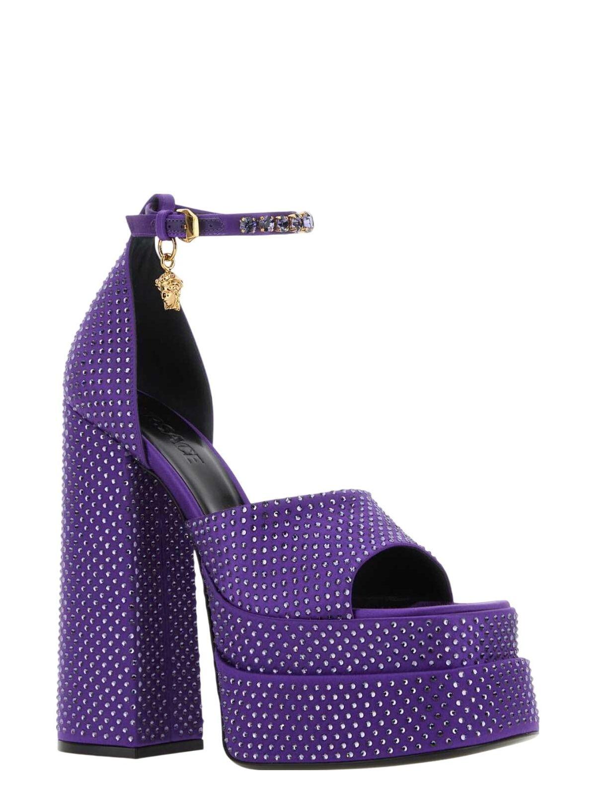 Versace Women's Satin Medusa Aevitas Double Platform Sandals