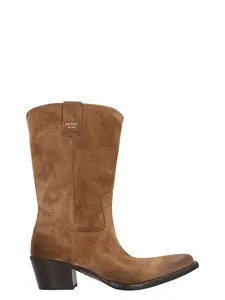 Prada Women's Suede Ankle Boots in Brown