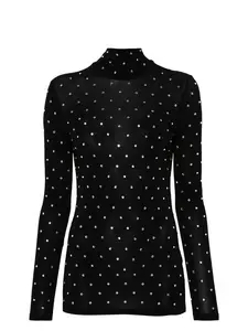 Rabanne Women's Solid Second Skin Jersey Top in Black