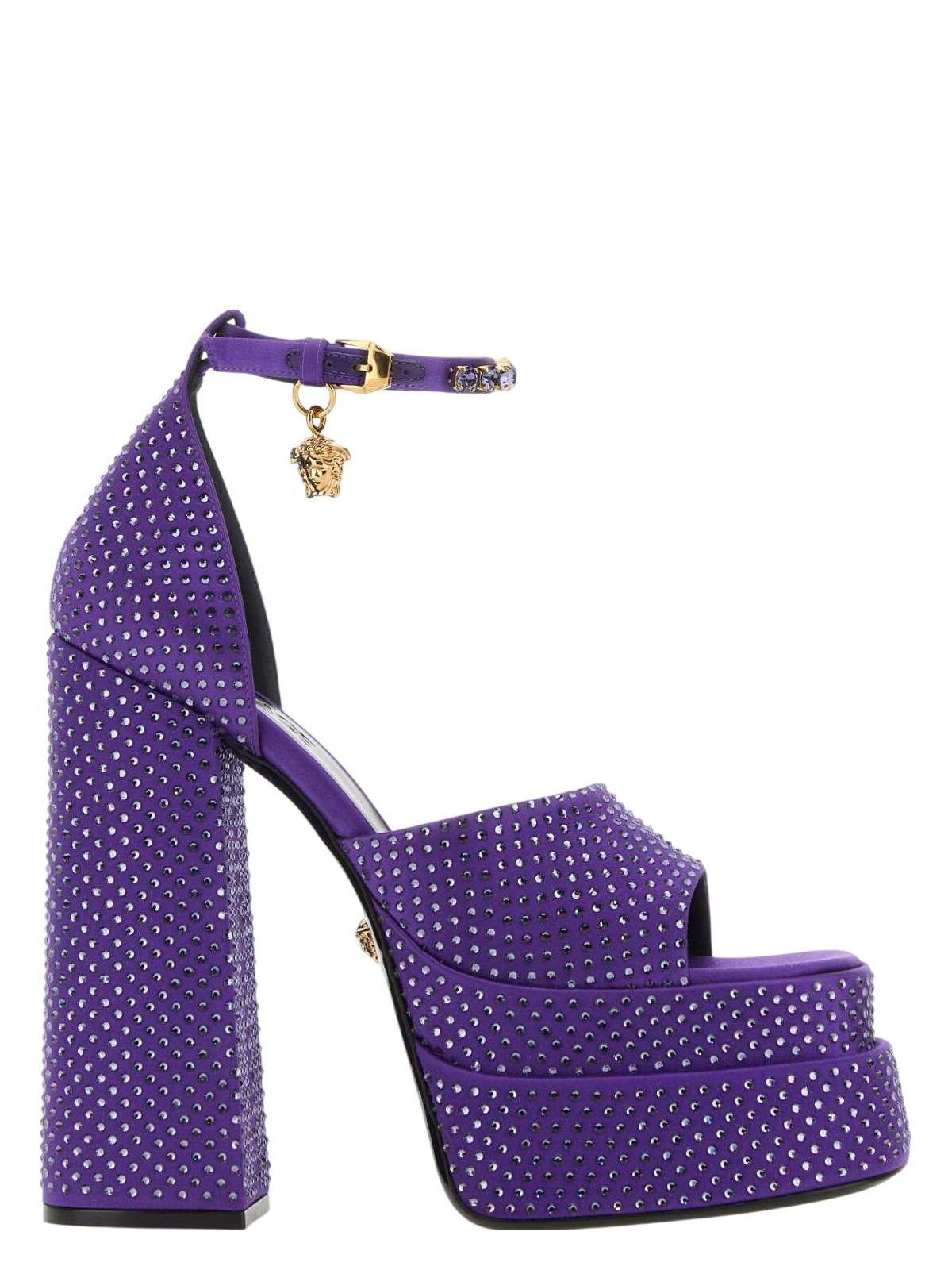 Versace Women's Satin Medusa Aevitas Double Platform Sandals